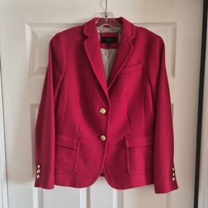 Talbots Vibrant Red Blazer with Gold Buttons